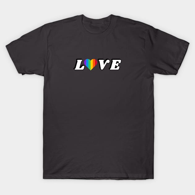 Love LGBTQ+ Pride Rainbow Heart T-Shirt by InspireMe